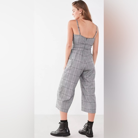 SILENCE + NOISE Urban Outfitters 6 Glenn Plaid Corset Jumpsuit Menswear Hi Rise - Picture 4 of 15